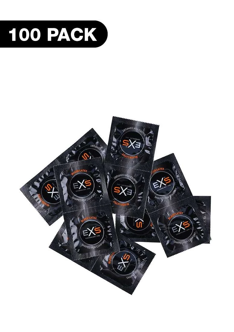 Exs Black Latex Condoms – 100 pack Exs Black Latex Condoms – 100 Pack -Sexy Serie Winkel 100EXSBLACK 1
