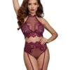 Dreamgirl Bralette & Garter Panty – Mulberry – L