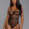 Dreamgirl Very Sheer Stretch Mesh Underwire Teddy – Black – L -Sexy Serie Winkel 12166BLK S 1