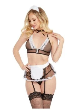Dreamgirl Very Sheer Mesh Maid Bedroom Costume – OS