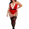 Dreamgirl North Pole Hottie Teddy And Santa Hat Set – OSQ -Sexy Serie Winkel 12403X RED OSX 1