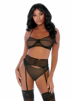 Compare And Contrast Lingerie Set – Black – M
