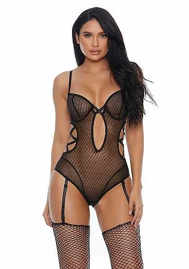 Enticing Vixen – Teddy met Kousenband – XL Enticing Vixen – Teddy Met Kousenband – XL -Sexy Serie Winkel 779384BLK S 1 7