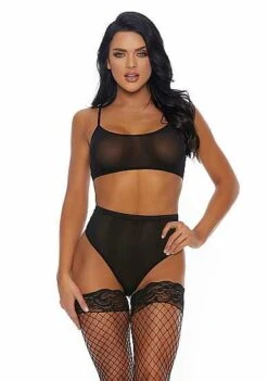 Sheer Your Lovin’ Bra And Panty – Black M