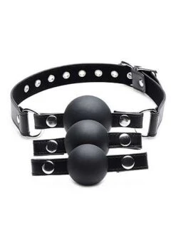Interchangeable Silicone Ball Gag Set – Black