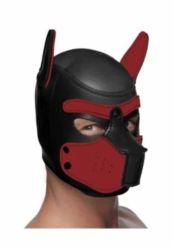 Neoprene Puppy Hood – Black And Red