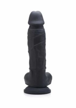 SU Silicone Dildo W/ Balls – Black