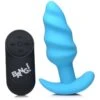 21X Vibrating Silicone Swirl Butt Plug With Remote – Blue -Sexy Serie Winkel AG564 BLUE 1