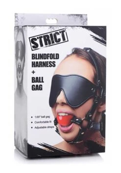 ST Blindfold Harness With Ball Gag