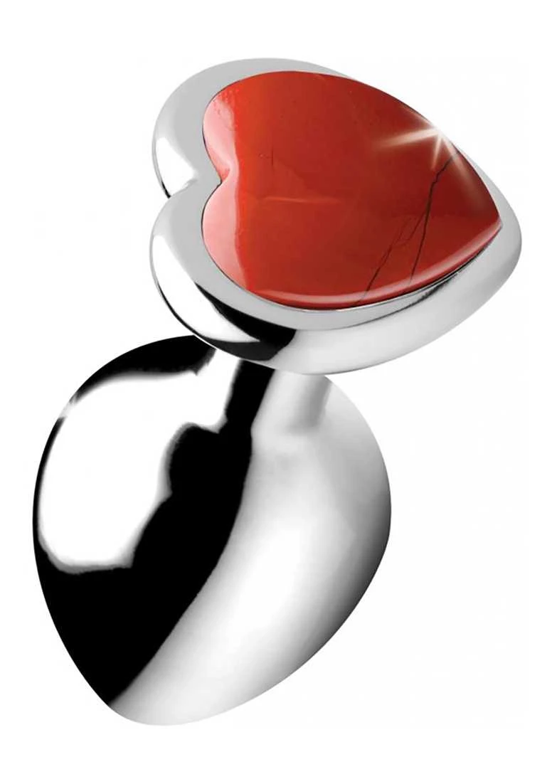 Gemstones Red Jasper Heart Medium Anal Plug Gemstones Red Jasper Heart Medium Anal Plug -Sexy Serie Winkel AG754 MED 1
