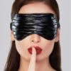 Adore Butter Soft Ruched Faux Leather Mask – Black – OS