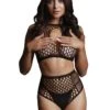 Duo Net Key-Hole Bra Set – Black – O/S -Sexy Serie Winkel DES027BLKOS 1