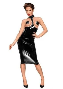 Decadence – PVC Choker Dress – XXXL – Black