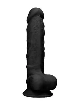 Silicone Dildo With Balls – Black – 17.8 Cm