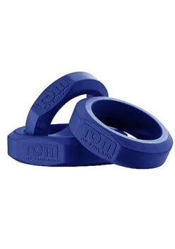 Tom Of Finland – 3 Piece Silicone Cock Ring Set – Blue